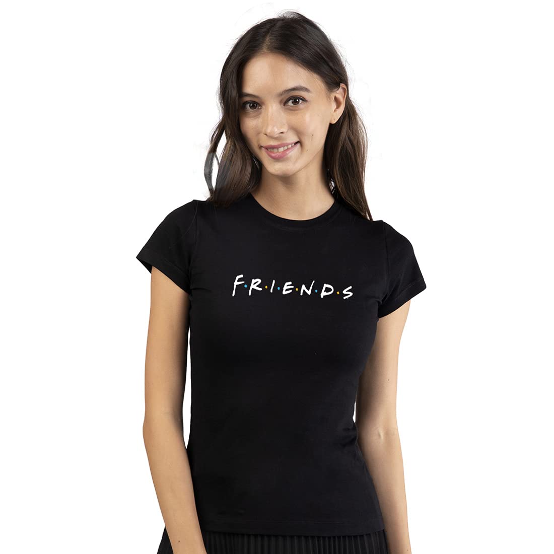 BewakoofOfficial Friends Merchandise Women's 100% Cotton Printed Slim Fit Round Neck T-Shirt