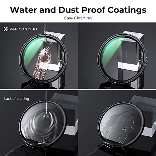 Image of K&F CONCEPT 49mm Variable ND Filter Adjustable Fader Neutral Density ND2 - ND32 Filter, NO Spot X Black X Issue, MRC 28-Layer, Ultra Slim, Waterproof (Nano-X Series)
