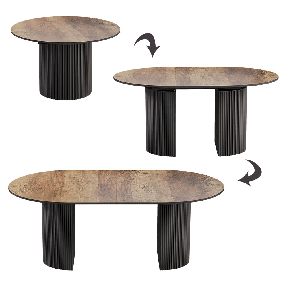 Vicco tavolo da pranzo allungabile Calero Rovere rustico/Nero 120-200x60 cm