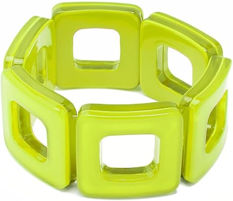 ZENZII Colorful Acrylic Resin Circle Statement Stretch Bracelet for Women