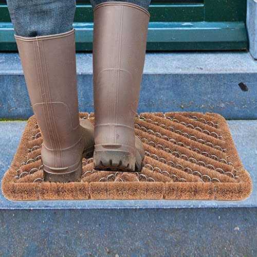 Ninamar Natural Coir Herringbone Door Mat (24 x 16 inch) for Footcare