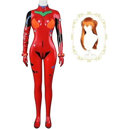 Amazon 神併良品 アスカ コスプレ衣装 フルセット 大人用 コスプレ 式波 アスカ ラングレー 新世紀エヴァンゲリオン 作戦服 新劇場版 Eva プラグスーツ コスチューム Cosplay ウィッグ付き アスカ 赤 L ウィッグ コスプレ 仮装 通販