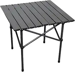 Mesa Camping Portátil Dobrável em Alumínio – Leve, Resistente e Compacta - Sortda Bege/Preto