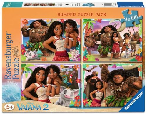Puzzle pour Enfant 4 x 100 pièces - Disney Vaiana 2 - Aventure en Océanie