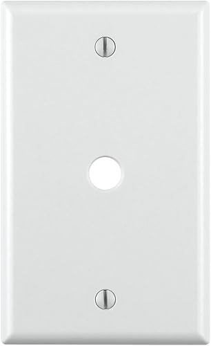 Leviton 88013 Plaque murale pour téléphone/câble, 1-Gang 0,406", taille standard