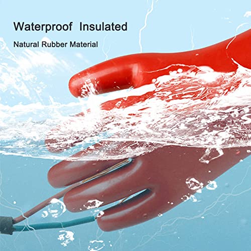 Gotosee 12Kv Electrical Insulated Lineman Rubber Gloves Electrician High Voltage Hand Shape Waterproof Safety Protective Work Gloves Insulating For Man Woman #TOP1