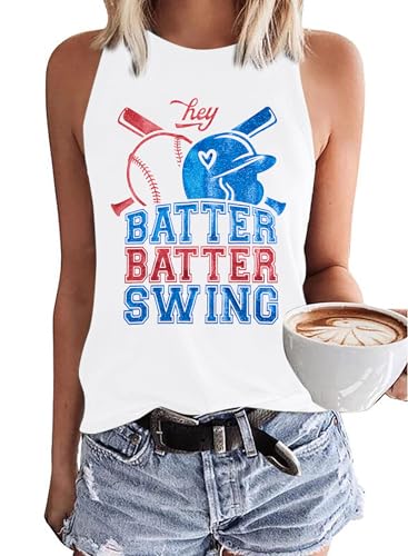Baseball Mom Tank Tops Women: Baseball Shirts Game Day Gifts Summer Softball Mom Sleeveless Workout Vest