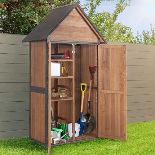 Sheds Outdoor Storage,Garden Shed with Metal Frame Structure and...