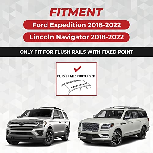Alavente Roof Rack Crossbar Compatible With Ford Expedition/Lincoln Navigator 2018-2022 With Side Rails 110Lbs Adjustable Luggage Cargo Carrier Bar Rooftop Aluminum Made For Canoe Kayak Bike #TOP1