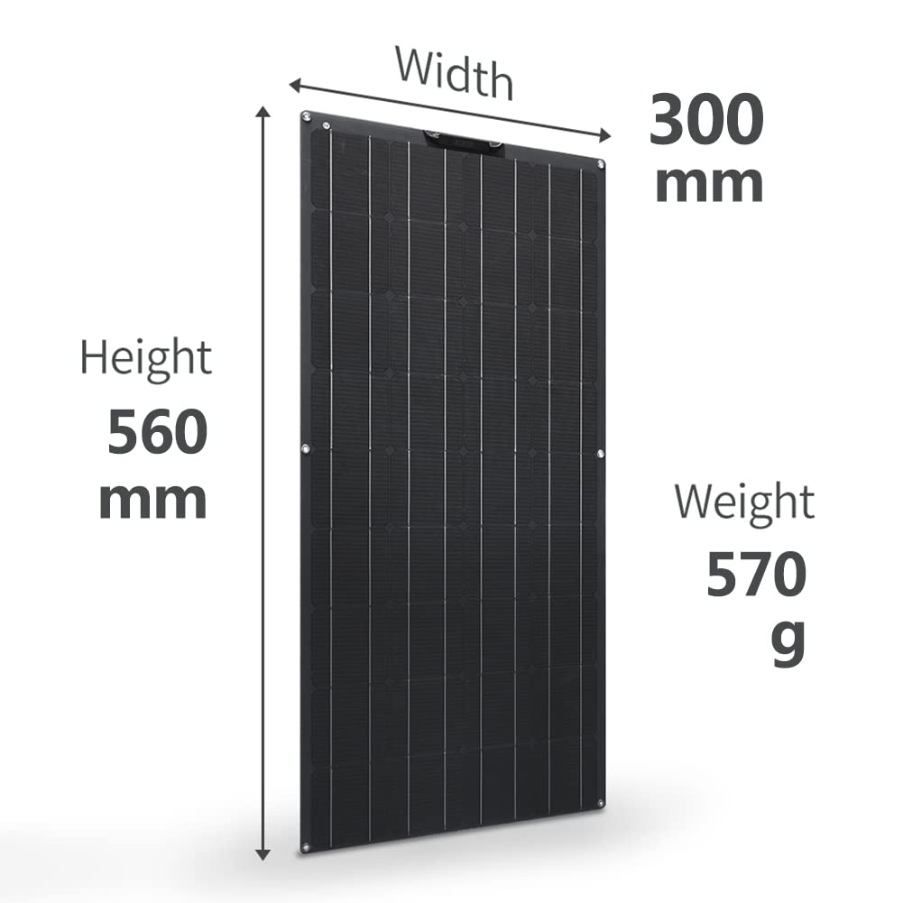 Kit de panel solar, kit completo de panel solar, paneles solares fotovoltaicos monocristalinos flexibles impermeables de alta eficiencia de 100 W y 18 V, con controlador de carga para el hogar, camp