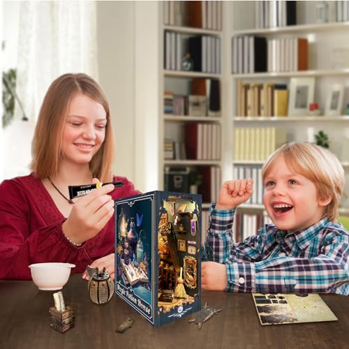 STRUCWOOD DIY Magic Book Nook Kit Miniature House Kit Tiny House Bookshelf Decor 3D Wood Puzzle Dollhouse for Adults - Magic Potion House (SQ-04)