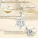 Suplight 925 Sterling Silver Star of David Necklace Hebrew Jewish Life Chai Pendant Necklaces for Women Men