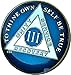 Bright Star Press 3 Year Midnight Blue AA Alcoholics Anonymous Medallion Chip Tri Plate Gold & Nickel Plated Serenity Prayer