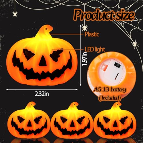 Image of 3PCS Halloween Decor Candle for Indoor Home Decoration, Mini Flameless Jack-o'-Lantern Pumpkin Candle for Halloween Party Supplies Gifts Table Decor, Ghost Face Spooky Halloween Tea Light