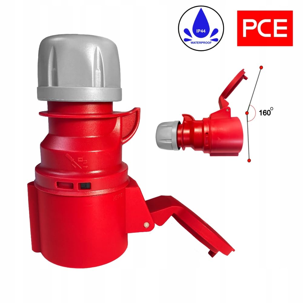 Hilark Cavo di prolunga in gomma H07RN-F Spina angolare IP44 400V per cantiere, industria, esterni (40 metri, 5g6 mm 32A, Nero)