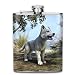 Produktbild Beautiful White Wolf Baby Fashion Portable Stainless Steel Hip Flask Whiskey Bottle for Men and Women 7 Oz
