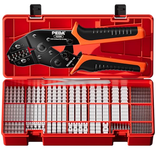 PEBA Crimping Tool and JST Connector Kit 22 Types of 1.0mm JST-SH 1.25mm JST-GH 1.5mm JST-ZH Connectors & Contacts Crimp Pliers AWG 32-22 for 1.0mm - 2.0mm Pitch Pin Terminal for DIY Electronics