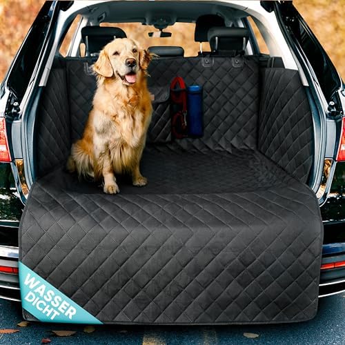 HELDENWERK® Kofferraumschutz gesteppt Hund mit Seiten- & Ladekantenschutz | Kofferraumschutzmatte universal, Wasserdicht, schmutzabweisend kratzfest, rutschfest & waschbar, Sekunde