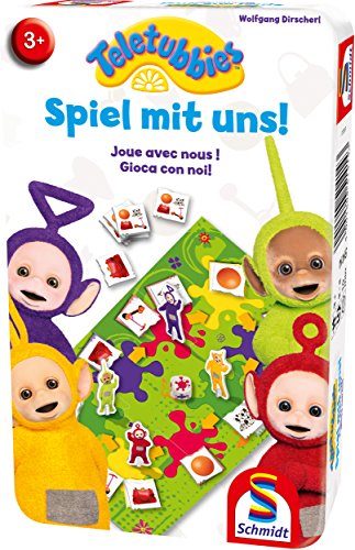 Schmidt Spiele 51414 Teletubbies, Play with Us in Metal Tin