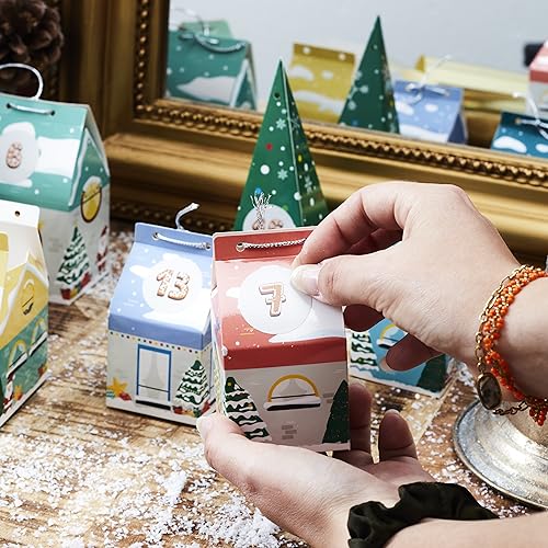 Adventskalender zum Befüllen, personalisierbar, das Weihnachtsdorf,Advent Calendar for Filling