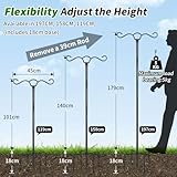 Bird Feeders Hanging Station Stand, 197cm Free Standing Feeding Poles Hangers for Garden Metal Heavy Duty Double Shephreds Crook Hook for Lanterns, Light, Wild Bird Feeder, 1 Pack - Image 2