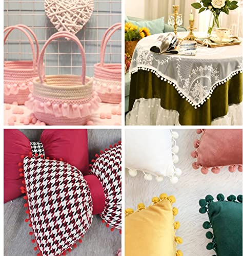 10 Yards 8/9" Wide（Brown）Pom Pom Small Round Ball Fringe Trim Diy Craft Sewing Accessory For Home Curtain Clothes Pillow Decoration(Brown -10Yards) #TOP6