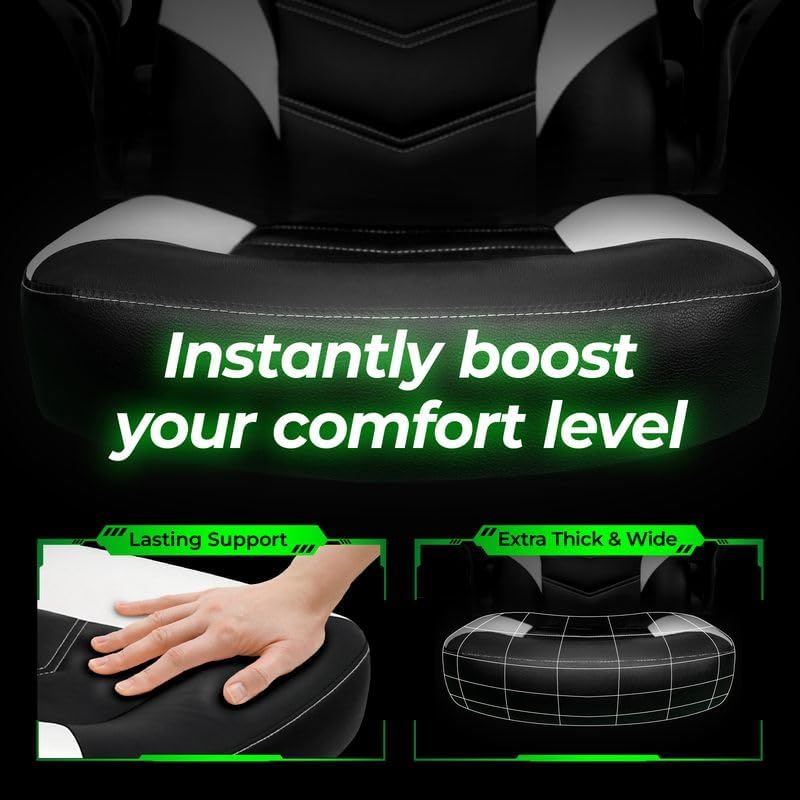 Miniatura 6 de N-GEN GAMING Silla ergonómica de escritorio de oficina con soporte lumbar, altura ajustable, brazos abatibles acolchados y ruedas giratorias, diseño
