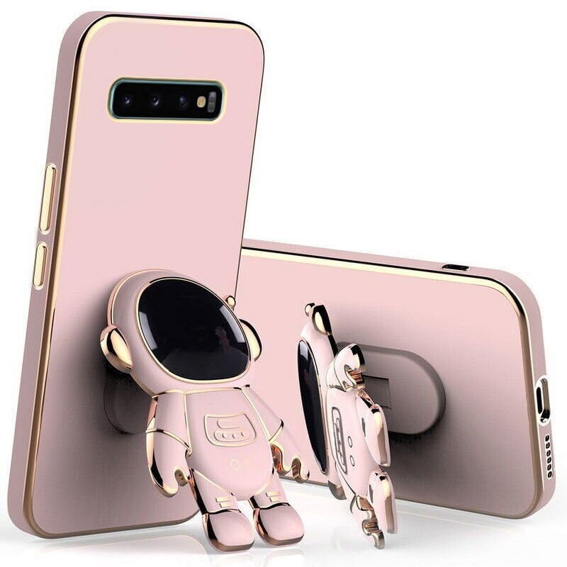 Image of for Samsung Galaxy S10 Plus Case Cute 3D Astronaut Stand Design Camera Protection Shockproof Soft Back Cover (for Samsung Galaxy S10 Plus, Pink)