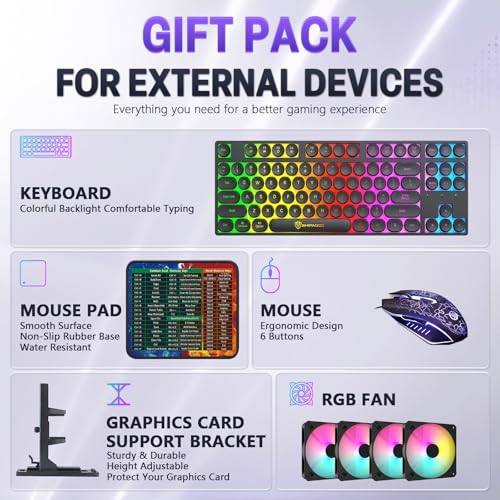 Image of ZER-LON Prebuilt Gaming PC Desktop, Core I5 Desktop Computer up to 3.6 GHz | RX 560 4GB Graphics Card, 16GB RAM, 512GB SSD, WiFi, RGB Fan, Win11, Tower Computer for Game, Office and Study