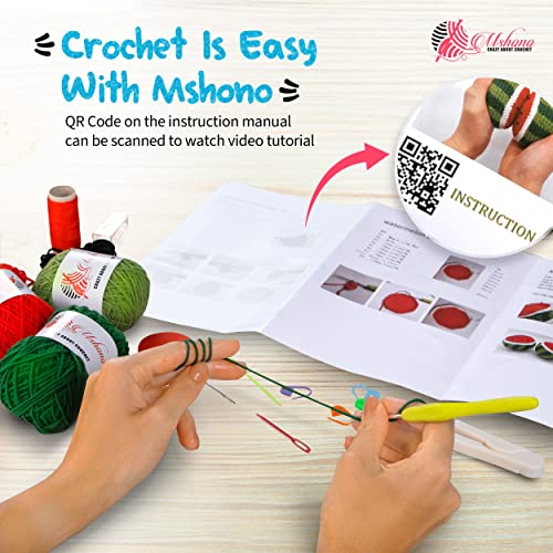 Mshono Crochet Kit For Beginners Adults - Watermelon Crochet Beginners Kit With Additional Accessories - Crochet Kits For Beginners Adults & Kids Includes Step-By-Step Video Instructions #TOP3