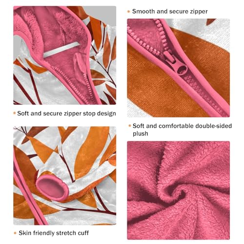 OTVEE Autumn Fall Leaves Kids Hoodie Jacket Fall Spring Full Zip Warm Outwear Coat3