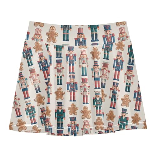 Girls Athletic Skirt 3-12 Years High Waist Tennis Skirts Christmas Nutcracker for Kids Golf Running Dance Skort