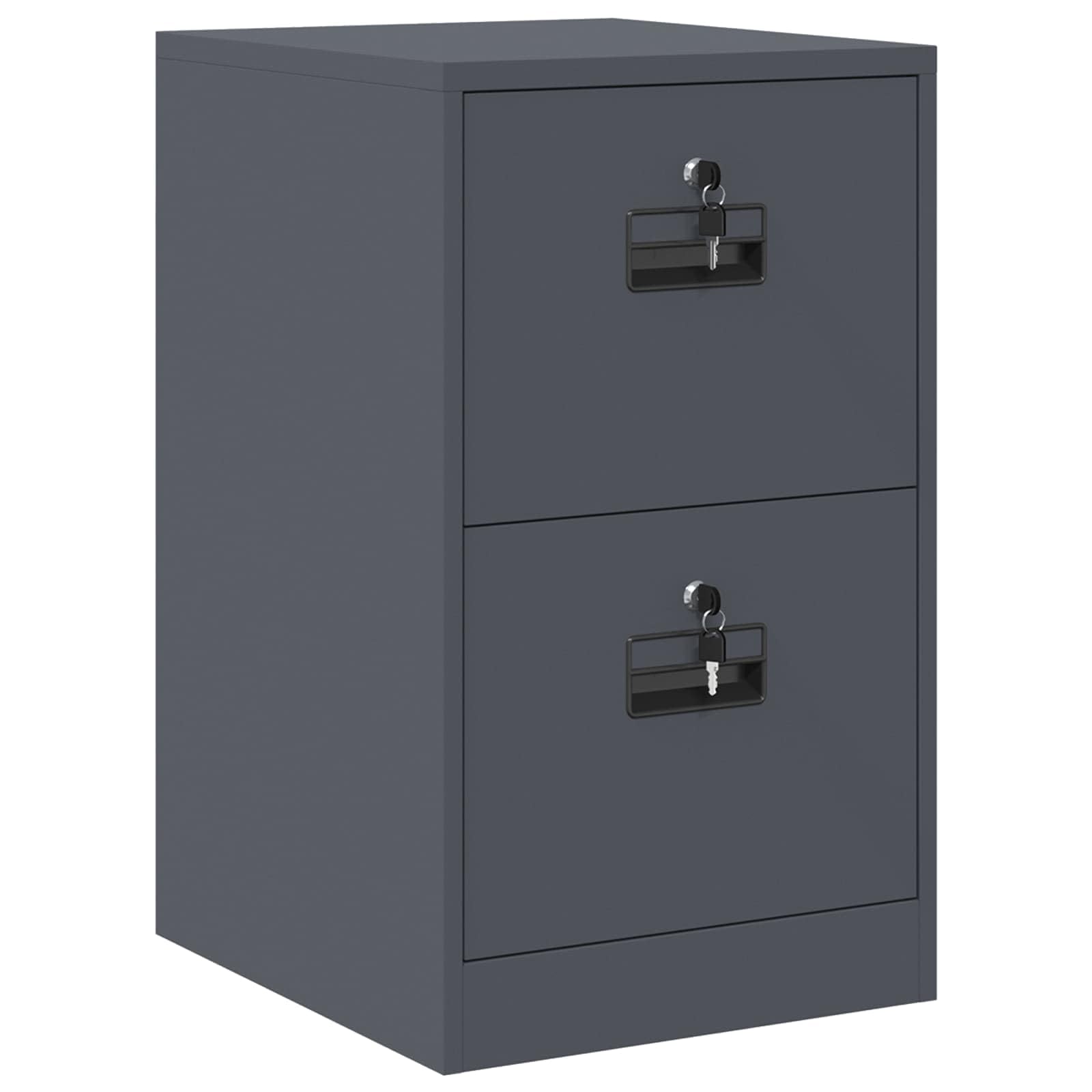 ACAGALA Armadio per File con Cassetto in Metallo, Cassettiera da Ufficio con 4 Cassetti, Mobile con Serratura Chiave, Armadietto Verticale per Documenti Metallo, 44x50x74,5 cm, Antracite