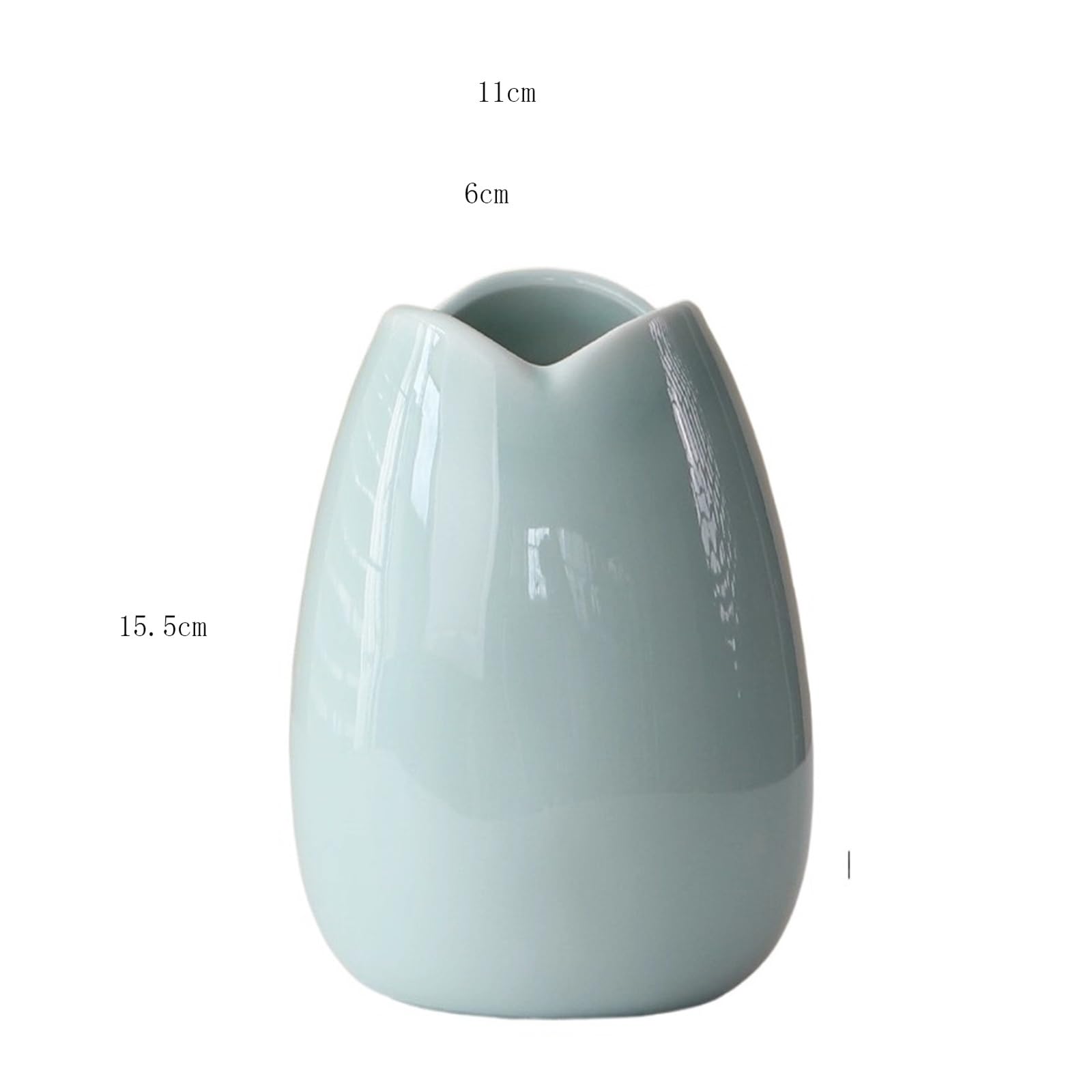 Casa Vaso in Ceramica con Collo di Bottiglia a Forma Fiore Stile Cinese
