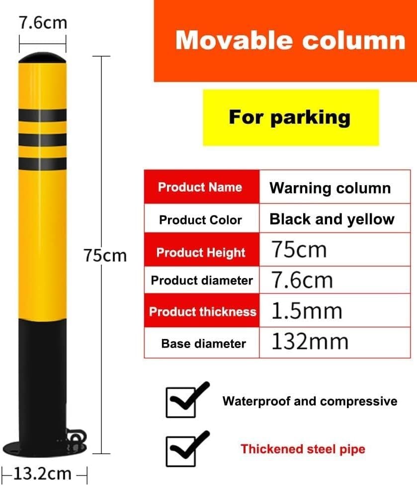 CukUJH Parking Guardrails Parking Barrier 2 Pack Parking Bollards Security Posts for Driveways Lockable Parking Barriers Car Security Parking Post