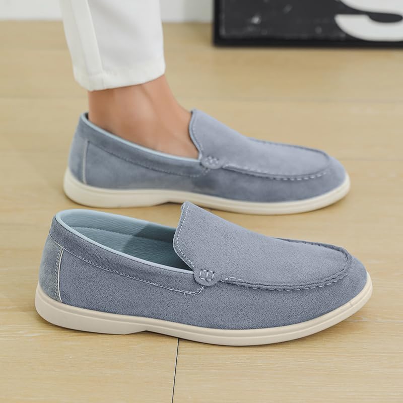 Men's Slip-on Loafers-Black Suede Comfort Casual Shoes,Casual Suede Loafers, Slip-On Comfort Shoes, Available in Grey, Tan, Charcoal4