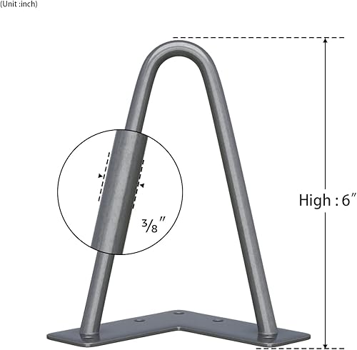 Miniatura 174 de SMARTSTANDARD Patas de muebles de horquilla de alta resistencia de 16 pulgadas, proyectos de bricolaje de metal para mesitas de noche, mesa de café