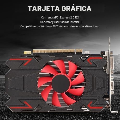 Tarjeta Gráfica para Juegos, HD7670 4GB DDR5 128bit 650MHz 1800MH HDMI DVI VGA PCI Express 2.0 Ranura 16X, Tarjeta Gráfica para Computadora con un Ventilador (HD7670 4GB DDR5)