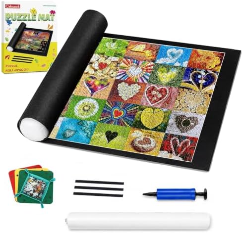 Puzzlematte für Puzzles 200 500 1000 1500 Teile | Puzzle Rollmatte, bis 200-150 Teile, mit Puzzle Sortierer, Puzzle Aufbewahrung