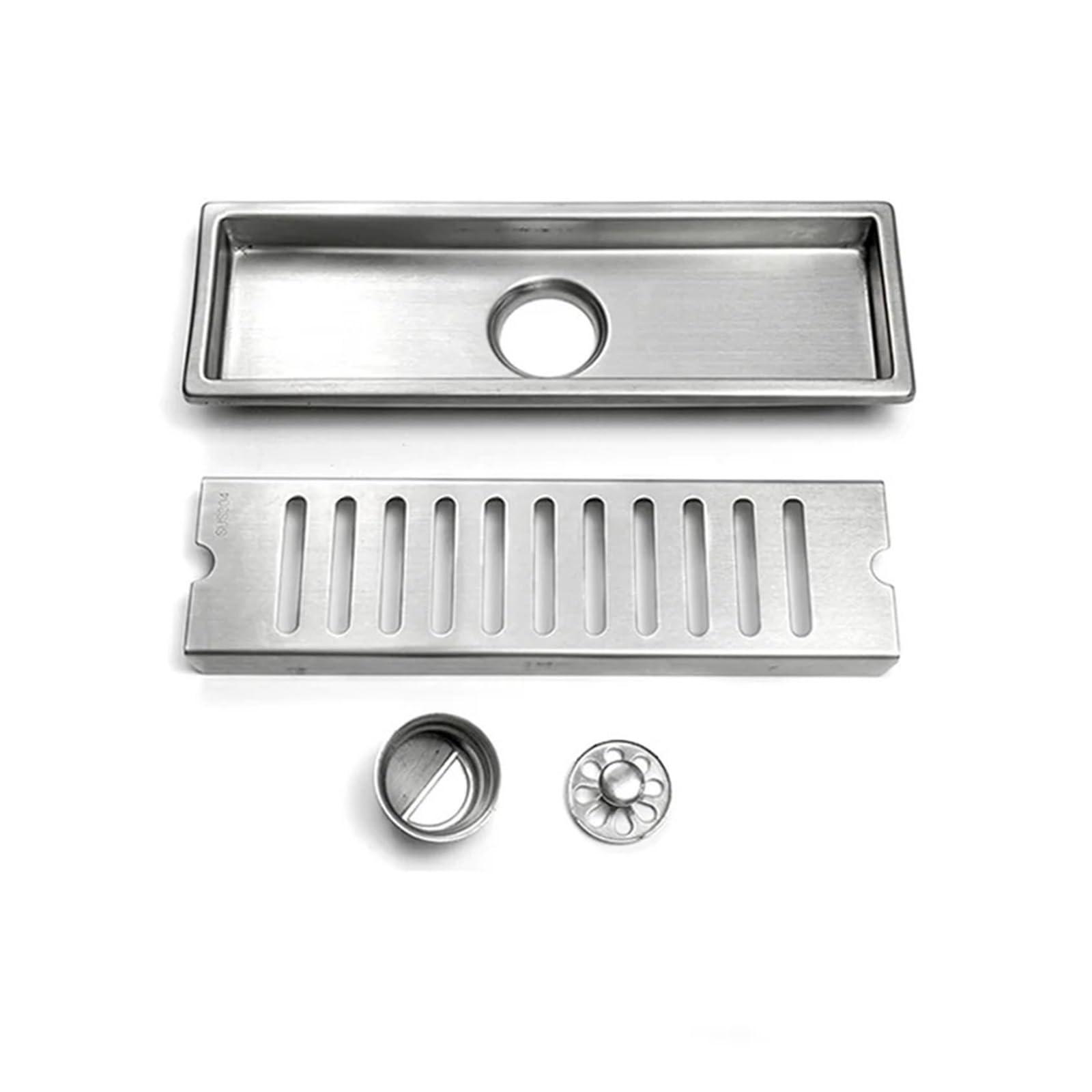 Desagüe Lineal para Ducha Desagüe de Suelo Acero Inoxidable Cepillado Oro Rosa Negro Lavadora baño Invisible 30x10CM Tira Oculta Drenaje(Rose Gold A)
