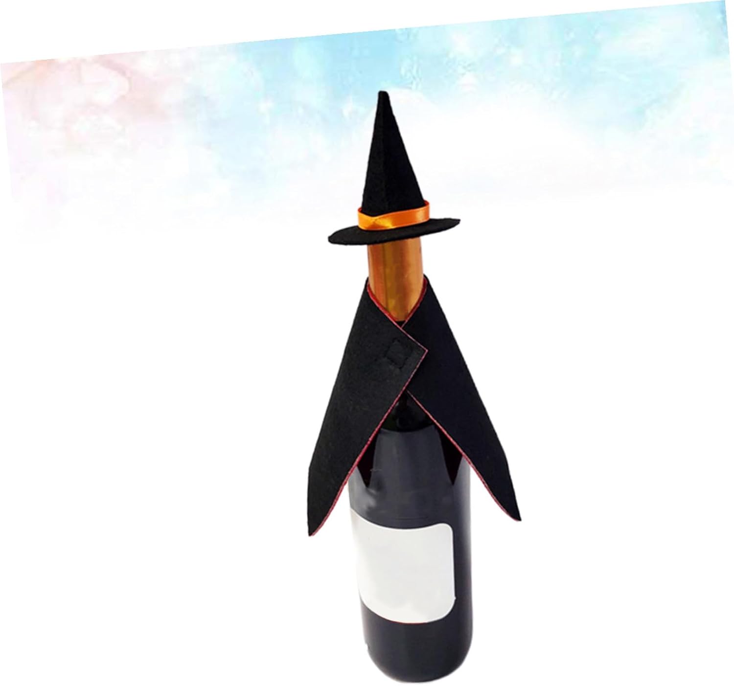 2 Pcs Decor Halloween Wine Bottle Set Cap for Party Mini Wine Bottle Costume Hat and Cloak