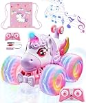 Remote Control Car Unicorn Trucks with Lights and Music,360°Rotating 4WD Stunt RC Cars Toys for Girls, 2.4 GHz, Rechargeable, All Terrain Car Toys Gifts for Girls Age 3-12 (with Storage Bag)