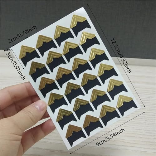 Esquinas autoadhesivas para fotos y calcomanías de papel kraft vintage verdes para scrapbook 6