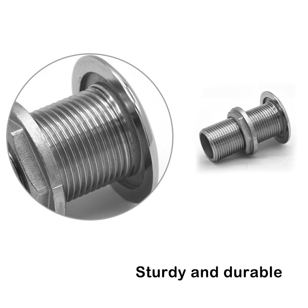 Set di 3 raccordi idraulici di scarico per tubi di sfiato per barche, in acciaio inox, pregevole fattura, installazione pratica, multiuso, 2,5 cm e 2,5 cm