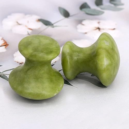 Miniatura 3 de 2 herramientas faciales de hongo, jade, gua sha, rodillo de jade, masaje de guasha, piedra de jade verde, con forma de hongo para eliminar las