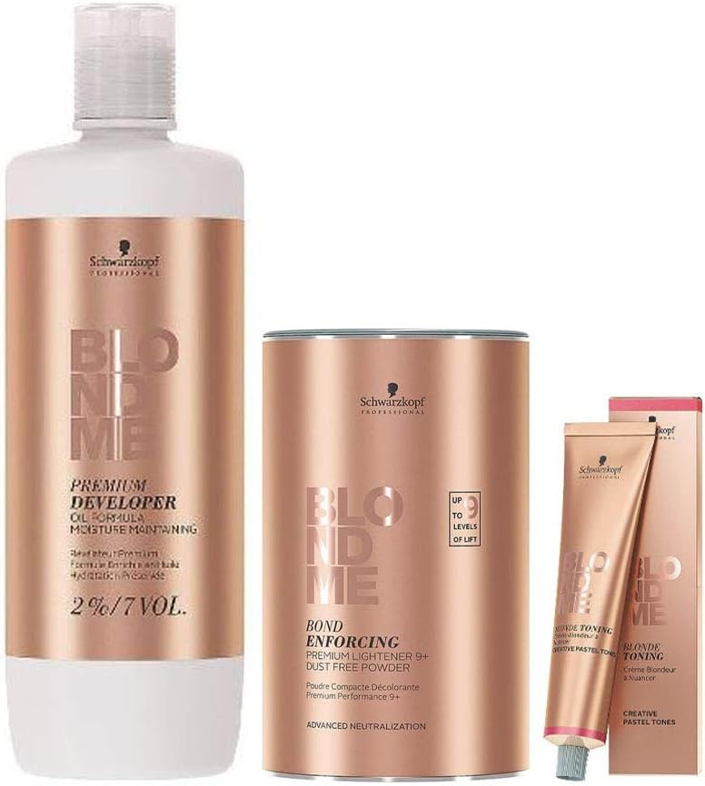 BlondMe Colour Combo Developer 2%/7Vol, Bond Enforcing Powder and x3 Ice Toner