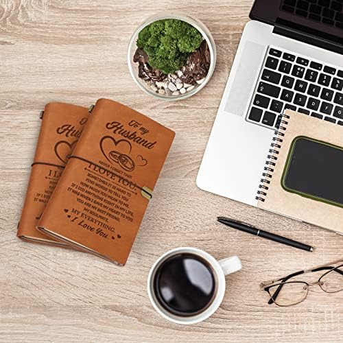 Husband Birthday Gifts, Leather Journal Notebook Gifts for Husband From Wife, Wedding Anniversary Christmas Valentines Gifts for Him, Travel Journal Present for Husband