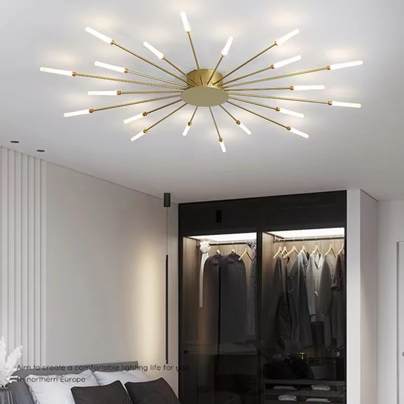 blissbells 20 Light Gold Body AcryIic LED Chandelier Ring for Living Room Lamp - Warm White-image-48