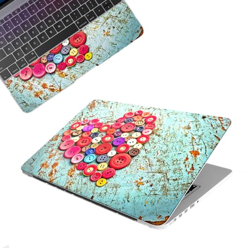 Image of Galaxsia Love D1 Top+Wrist Pad Vinyl Laptop Skin /Sticker /Cover Upto 15.6 Inches Laptops Laminated-Removable-HD Quality Compatible for Hp-Dell-Sony-Lenovo-Asus etc.(15x10 Inches)