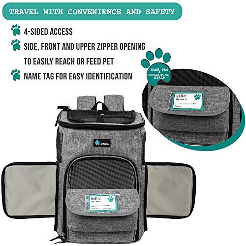 PetAmi Pet Carrier Backpack for Small Cats, Dogs, Puppies | Airline Approved | Ventilated, 4 Way Entry, Safety and Soft… - Image 4